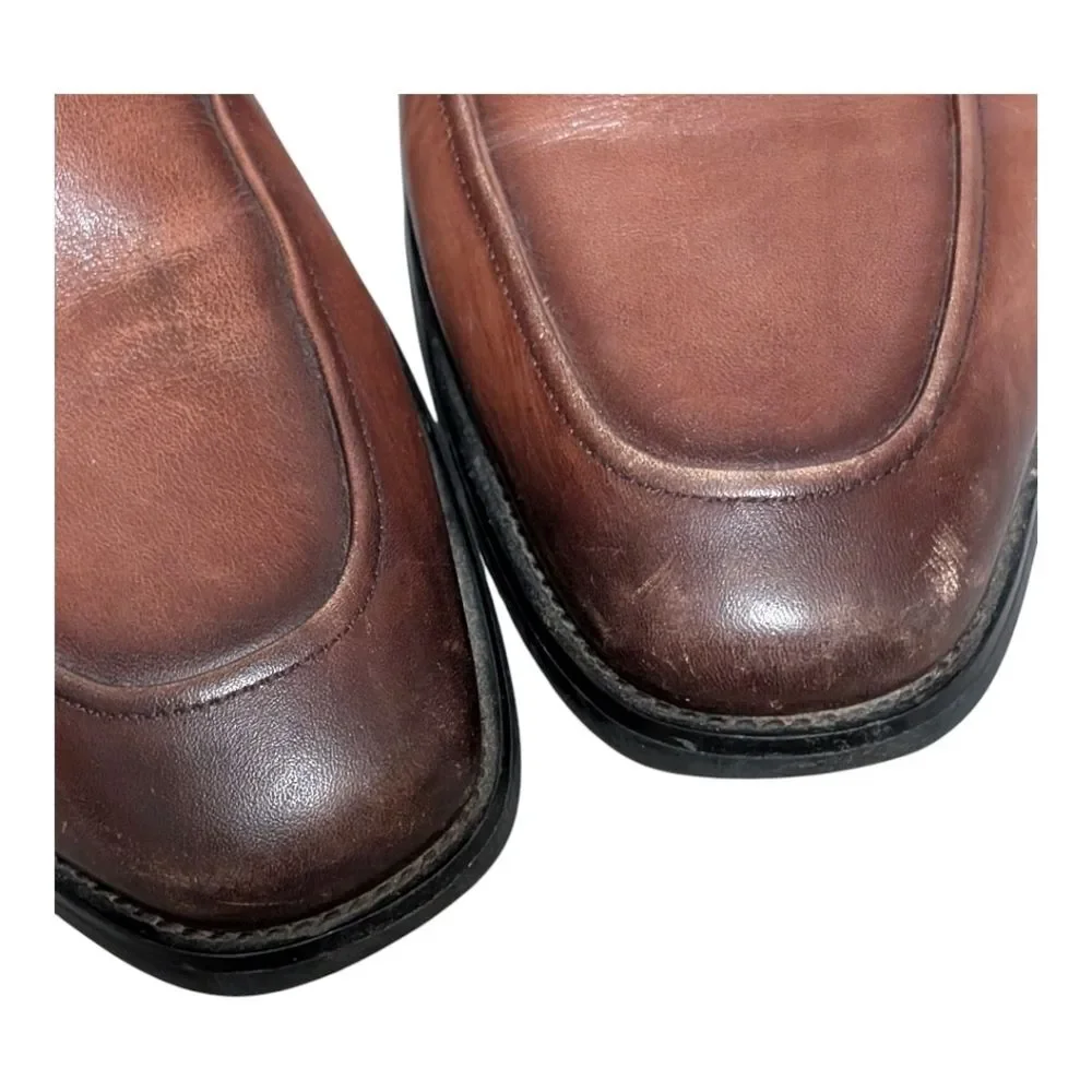 Gifennse Slip-On leather Penny Loafers brown size 9 handmade classic formal